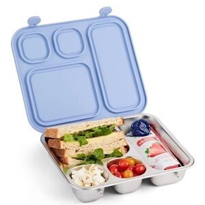 Elk & Friends Blue Stainless Steel Compartment Lunch Box